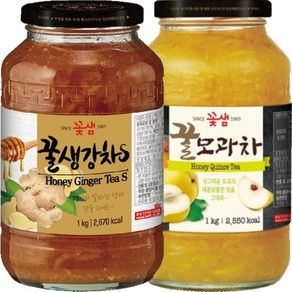 꽃샘 꿀생강차S 1kg+꿀모과차 1kg, 1kg, 1개, 2개입, 1kg