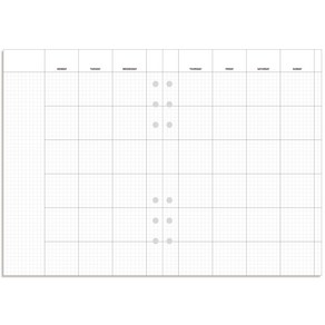 데이스테이션 6공 A5 25절 바인더 리필 먼슬리 플래너, 월요일 시작, 그리드