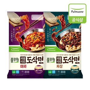 [풀무원] 더블식감 도삭면 4개 골라담기 (2인 480g 짜장도삭면 마파도삭면), 2 마파도삭면 2인 (480g) 4봉