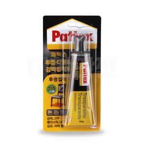 pattex 파텍스 투명 다용도 강력 접착제 50g 고무 가죽 금속 섬유 플라스틱 나무 철 타일 본드, 2개