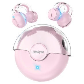 LifeSync 블루투스 이어폰 무선 방수 오픈 귀걸이형 고음질 블루투스 헤드폰 자동페어링, 핑크, H08