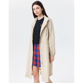 24SS [추가SALE]라이트베이지 경량 후드 롱 야상 점퍼 HSJU4B302I1