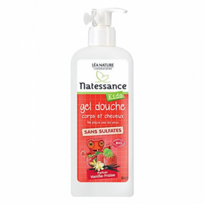 NATESSANCE 까띠에 키즈 오가닉 바디-헤어 바닐라 딸기 샤워 젤 500ml, 1개