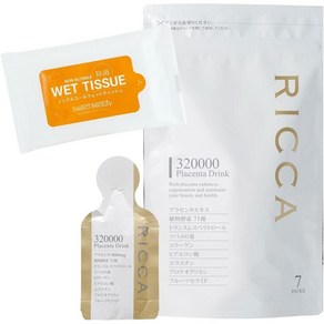 セレクトビューティーリッカ 일본직구 RICCA 플라센타 드링크(0.5온스(15g) x 7팩/100% 용액/100% 용액/음료용 뷰티세럼(/)과 식물 효소 추출물(개별포장 마시기 편함), 사이즈, 15g, 7개