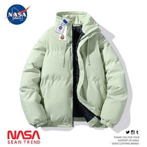 M8XL NASA 협업 오버사이즈 남성 겨울 패딩 레트로 스탠드 칼라 다운 재킷 코트 빅사이즈