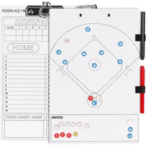 마그네틱 야구 코치 클립보드 드라이 이레이즈 라인업 보드 40개의 카드와 마커가 있는 프리미엄 전술 코칭 더그아웃 디스플레이 소프트볼 액세서리, B-Vetical, 1