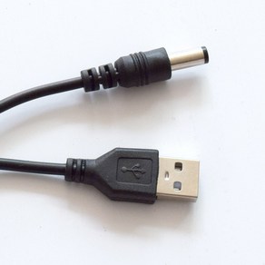 티놀지 USB 전원케이블 DC5V연결케이블 USB to DC 외경 5.5mm X 내경 2.1mm, 1개, 1m