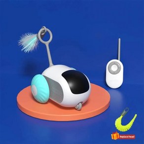 스마트 고양이 장난감 자동차 인터랙티브 공 자동 롤링 리모컨 실내 액세서리 애완 용품, 1개, 2) Blue Version