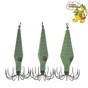 [아엠피싱]몽크로스 에기후리 다이아몬드 딤플애자 B타입 3PCS /EGI FREE DIAMOND B/주꾸미 문어 갑오징어, 14호, 3개