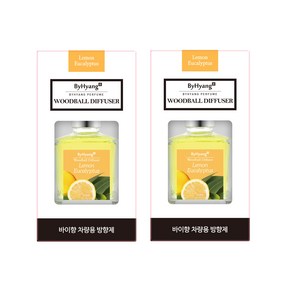 바이향 리프레싱 우드볼 디퓨저 100ml, 레몬유칼립투스, 2개