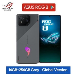 2024 월드 프리미어 ASUS ROG 폰 8 Snapdagon 8 Gen 3 5G 스마트폰 6.78 인치 165HZ E-스포츠 화면 65W, 01 CHINA_01 Official Standad, 01 16GB 256GB Gey HK