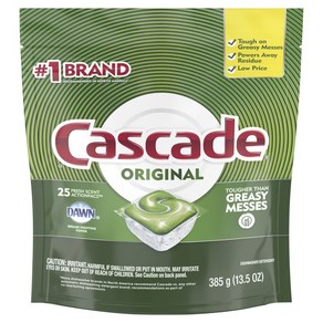 Cascade 오리지널 디쉬워셔 세제 액션팩 프레시 식기세척기용세제, 385g, 1개