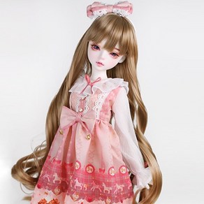 구체관절인형 가발 웨이브 롱 컬 42cm MSD 도리스돌30, C.크림 (가발만 인형미포함), 1개