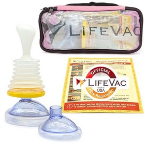 LifeVac 쵸깅 질식 장치 휴대용 여행용 가정용 차량용 초킹 초크 정품 핑크 키트 - 흡입 구조 및 성인용 구급 상자 기도, 1개