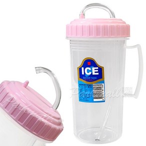 ICE 손잡이 빨대컵 500mL (환자용 병원 빨대물컵 어린이물통 물병), 1개