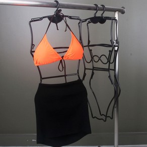 자체브랜드 여성용 수영복 수트 플라스틱 옷걸이(10개묶음)(블랙 화이트), 블랙, 10개