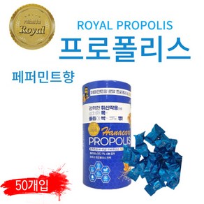 해호 페퍼민트향 로얄 프로폴리스 도라지 목캔디 50개입, 5개, 210g