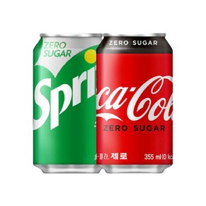 코카콜라 제로 콜라/제로 스프라이트 사이다 355ml 각 씩 총 제로칼로리 안전박스포장, 12개