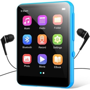 Bluetooth 5.0이 포함된 MP3 플레이어 스피커가 휴대용 HiFi 무손실 사운드 뮤직 내장 64GB 메모리 FM 라디오 음성 녹음기 EBook 2.4풀 터치스크린 최대