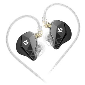 KZ EDXS 헤드폰 3.5mm 잭 10mm 동적 고해상도 음향학 음질 음악 IEM 헤드폰 2PIN 이동식 케이블 소음 감소 Spot 러닝 게임 헤드폰, Black, Without Mic