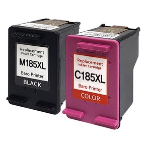 삼성 (특대용량 잉크세트) INK-M185 INK-C185 검정 컬러 SL-J1680 J1683 J1685 J1780W J1780DW J1785W M185XL C185XL 라온잉크, 1세트