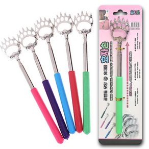 [케이믹스샵] 곰발톱모양 컬러 효자손 등긁개 최대 58cm 길이 조절 가능, 1개, 그린