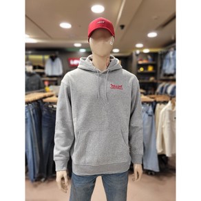 리바이스 데일리룩!! 깔끔한 디자인!! 겨울까지 편하게 입는 모자티!!! 가볍고 따뜻한 LEVI'S 공용 릴렉스핏 기모 후드티셔츠 그레이[NC불광]A5029-3