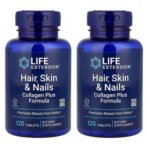 Life extension Hai Skin Nails Collagen Plus 라이프 익스텐션 헤어 스킨 네일 콜라겐 플러스 포뮬러 120정 2팩, 2개