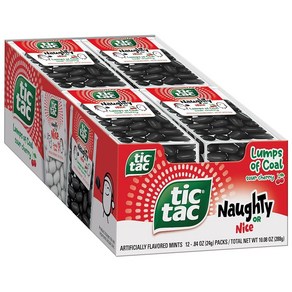 Tic Tac Naughty or Nice Lumps of Coal Sour 체리 민트 12개 이동 중에도 상쾌함 스타킹 스터퍼 각 23.8g(0.8온스)