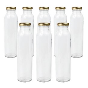 가인글로벌 일자음료300 유리병 골드캡, 300ml, 8개