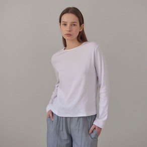 38컴온커먼 Round Rib Long Sleeve Top (White)