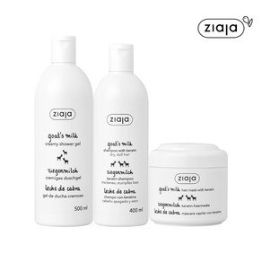 지아자 산양유 바디워시 500ml + 산양유 샴푸 400ml + 산양유 헤어팩 200ml, 1세트, 1100ml