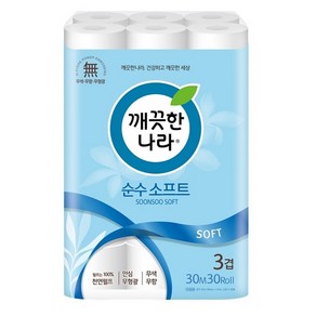 깨끗한나라 순수소프트 화장지 30Mx30롤, 30Mx30롤x1개, 30개