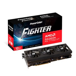 PoweColo 라데온 RX 7700 XT Fighte D6 12GB 그래픽카드, 선택없음