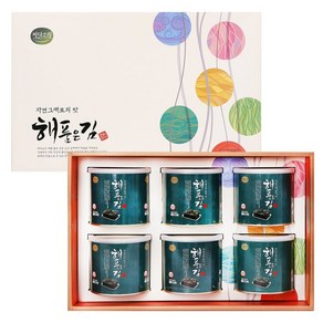 국내배송 25년 설 선물 바다소리 해품은 김 6캔 선물세트, 6개