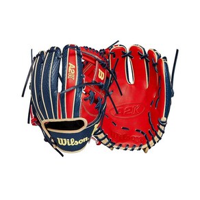 Wilson 2024 Ozzie Albies A2K® OA1 GM 29.2cm11.5인치 내야 야구 글러브 - 오른손 투구207763, 네이비/레드/블론드, 1개