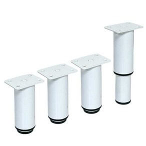 높이조절원형발 97~150mm 높이조절가능 가구 발통 받침대, 4개, 화이트
