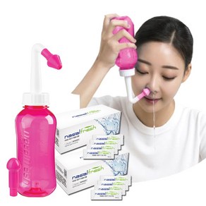 코세척기 나잘후레쉬 핑크용기300ml+분말120포(4개월분), 1세트