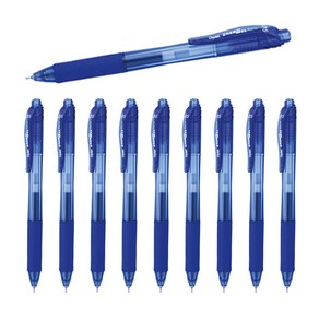 Pentel 에너겔 X 볼펜 BLN105 0.5mm 블루/레드 10개 세트, BLN105-C 니들팁 0.5mm 블루 10개 세트