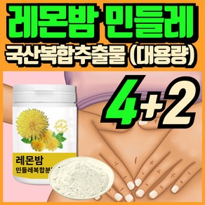 레몬밤 단델리온 추출물 레몬밤민들레 복합 추출물 분말 파우더 밀들레 레몬밤추출분말 헬씨딜리버리, 6개, 100000mg