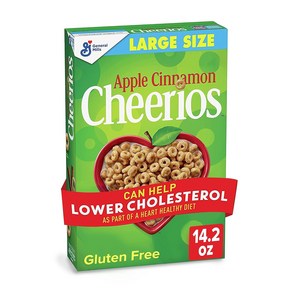 14.2 Ounce (Pack of 1) Apple Cinnamon Cheerios A 14.2온스(1팩) 애플 시나몬 치리오스 애플 시나몬 치리오스 심장 건강 시리얼 1