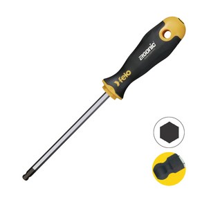 (펠로) 독일산 어고닉 스크류 육각 볼 드라이버 400 시리즈 hexagon scewdive with 3C-handle and ballend-blade, 1개