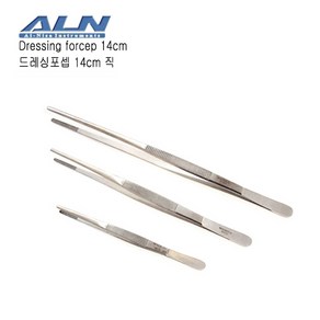 ALN 핀셋 14cm 직/곡 (드레싱포셉/외과핀셋/일반핀셋/14cm/16cm/18cm/20cm/25cm/30cm/Dessing foceps), 14cm 직, 1개