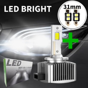 HID 브라이트 LED 전조등 양면형 30LED 벌브 D1S D3S D5S D2S D8S, 1세트