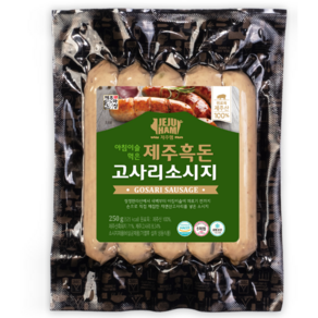 제주흑돼지로 만든 소시지 3 (불고기소시지 2 고사리소시지 1 ), 3개, 250g