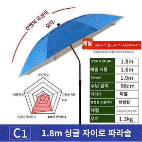 파라솔 세트 캠핑 암막 접이식 해변용 프라이빗, 물방울 1.8m