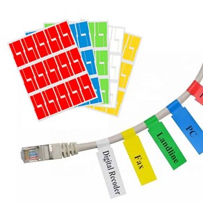 방수 네임 타이 전선 이름표 네임택 라벨 정리 스티커, 그린