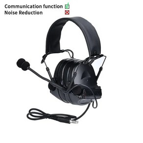 WADSN 전술 C2 COMTAC II 헬멧 헤드셋 통신 야외 사냥 촬영 헤드폰 Aisoft Kenwood U94 PTT 이어폰, 01 BK Headset