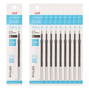 제트스트림 Lite 터치 단색 리필 (SXR-L-5) 0.5, 0.5 (제트스트림 라이트 단색 리필), 블랙, 10개