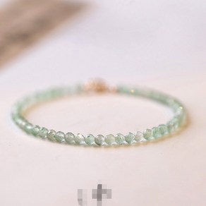 CROWN 천연 연녹색 마노 팔찌 3mm B010